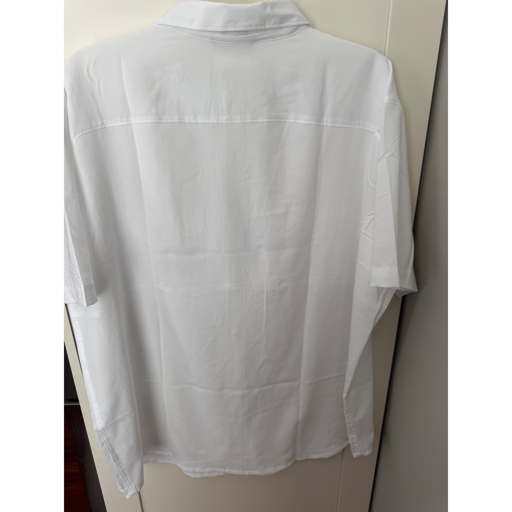 Columbia XL White short-sleeve button-down fishing shirt with dual chest pockets - Picture 5 of 7